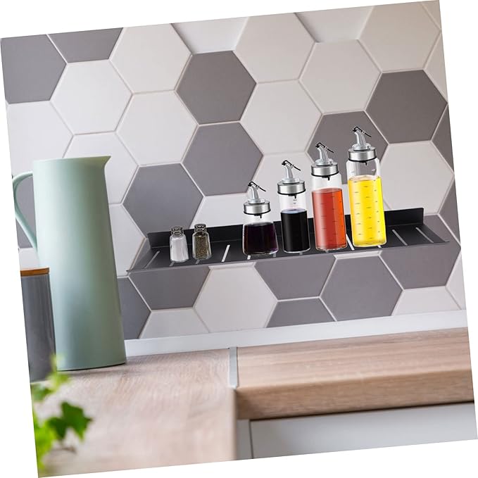 HEALLILY Wall-Mounted Storage Hanging Shelf for Bathroom Over Toilet Shelf Space-Saving Black