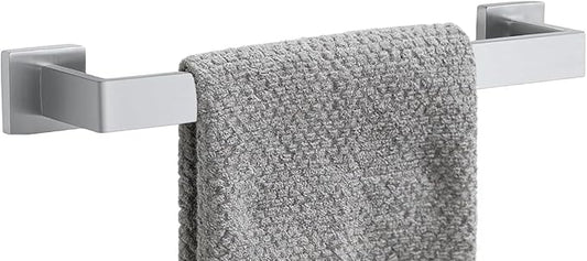 16 Inch Bathroom Towel Bar SUS304 Stainless Steel Brushed Nickel Towel Holder Wall Mounted Heavy Duty Towel Rack Bathroom Towel Rod Modern Square Base Design (1, Brushed Nickel, 16 Inch)