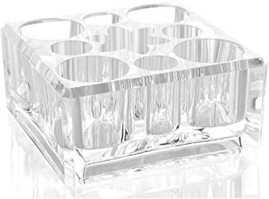 Kamay's Acrylic Transparent Square 9-holes Lipstick Nail Polish Eyebrow Brush Display Rack (SF-1031)