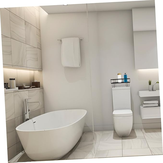 PRETYZOOM Over The Toilet Shelf Single-Tier Storage Rack Metal Storage Shelf for Bathroom