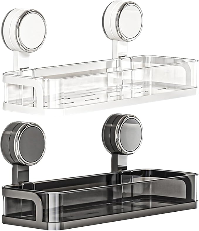 Suction Cup Storage Shelf for Bathroom Wasy Installation Bathroom Organizers Storage Rack Suitable for All Smooth Wall