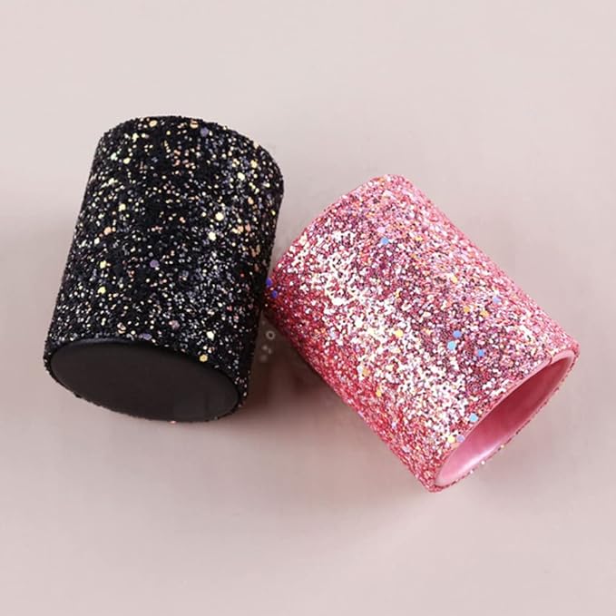 Makeup Brush Organizer Makeup Brush Holder Sequins Cosmetic Organizer Box Glitter Cup for Eyebrow Pencil Eyeliners Nail Desk