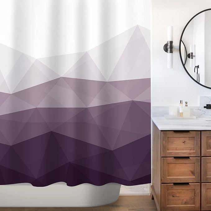 Sunlit Designer Shower Curtain, Popular Shower Curtain, Ombre Purple Fabric Shower Curtains for Bathroom Decor, Contemporary Bathroom Curtains, Purple