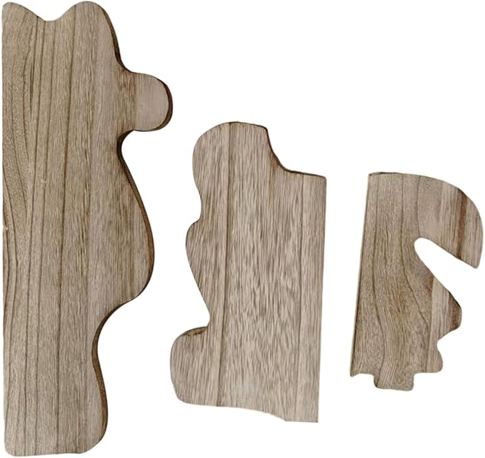 3 Pieces Bathroom Shelves Wall Display Shelves Wood Modern Multipurpose Rustic Cloud Shaped Organizer Stand for Dorm, Light Brown