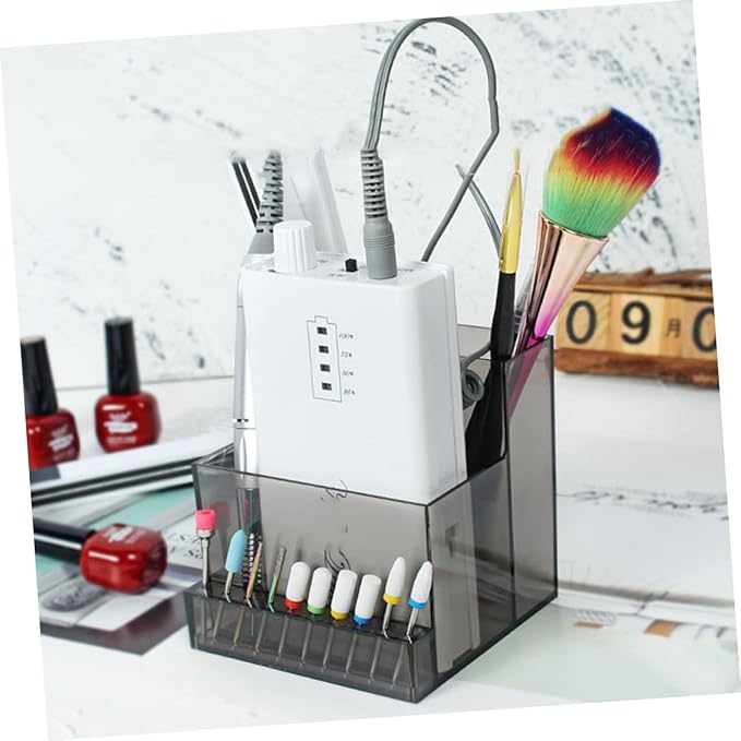 MERRYHAPY 1pc Nail Art Storage Box Makeup Lip Gloss Grinder Stand Eyebrow Drill Bit Holder Organizer Lipgloss Display Case Lipstick Holder Pencil Pen Cup Display Stand Polisher Acrylic