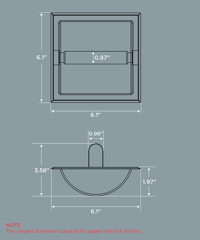 FORIOUS Recessed Toilet Paper Holder, Stainless Steel Durable Tissue Roll Holder Wall Mount for Bathroom Space Saving Design with Mounting Bracket, in Wall Toilet Paper Dispenser Insert, White