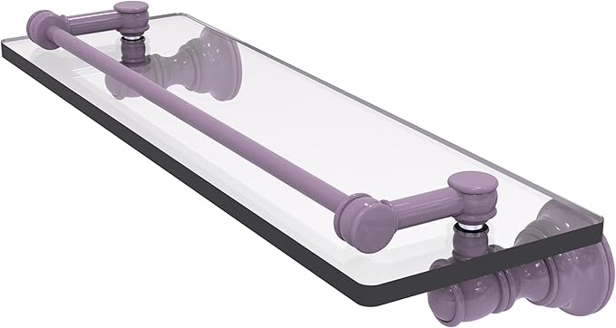 Allied Brass CL-1-16-GAL-LVN Carolina Collection 16 Inch Glass Shelf with Gallery Rail, Lavender
