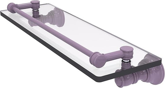 Allied Brass CL-1-16-GAL-LVN Carolina Collection 16 Inch Glass Shelf with Gallery Rail, Lavender