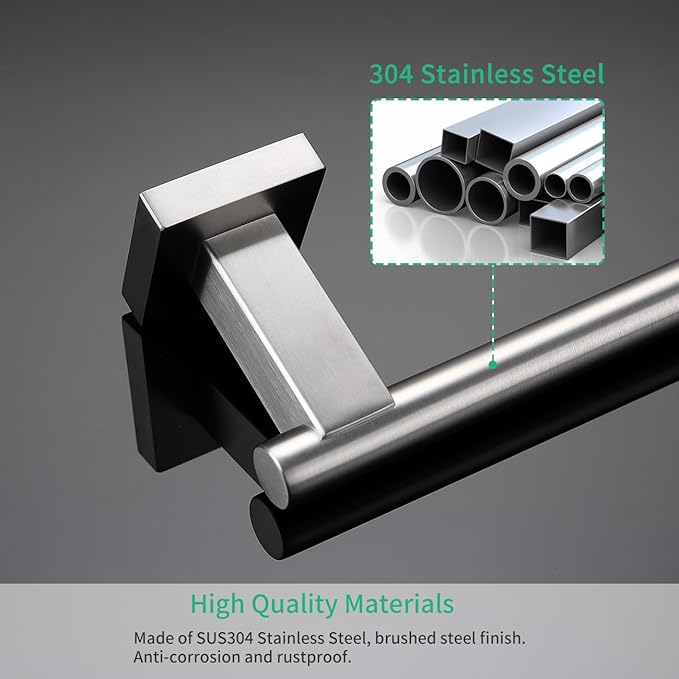 Miyili 30-Inch Towel Bar SUS 304 Stainless Steel Towel Holder Rack for Bathroom Wall Mount Brushed Finish, A02N75A