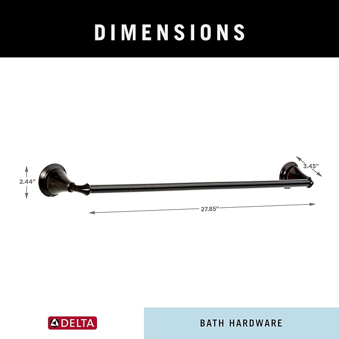 DELTA FAUCET 79424-RB Linden 24 in. Wall Mount Towel Bar Bath Hardware Accessory in Venetian Bronze
