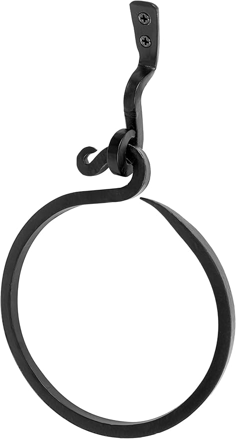 Wrought Iron Towel Ring - A Touch Of Artisanal Charm To Your Kitchen Or Bathroom With Our Handmade Towel Rack. Crafted By Blacksmiths, This Rustic Towel Rack Will Add A Timeless Elegance To Your Space