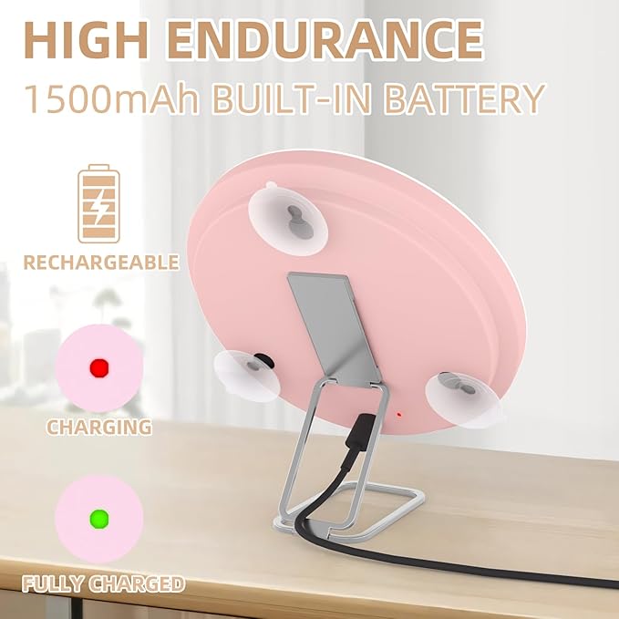 10X Magnifying Mirror with Lights, 6inch Makeup Magnified Mirror 10x Lighted Travel Magnification with 3 Suction Cups and 360° Adjustable Stand - Includes Tweezers & Scissors