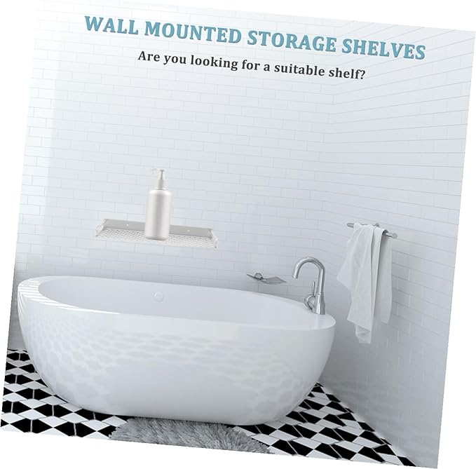 STOBAZA Bathroom Shelves Over Toilet Storage Mount Hair Catcher Capacity Storage Rack
