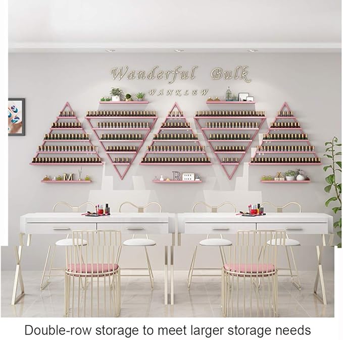 Metal nail polish display rack, 5-layer wall-mounted nail polish storage box, cosmetic display rack, wall rack for storing lipstick, essential oil, cosmetics