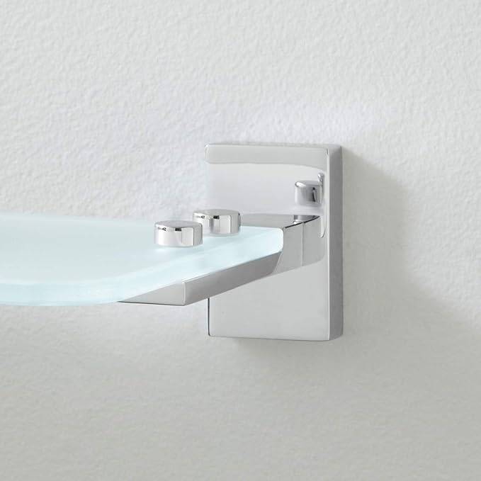 Naiture Tempered Glass Shelf in Chrome Finish
