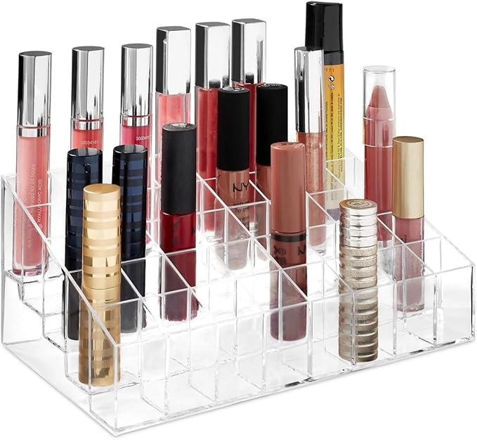 40 Grids Lipsticks Holder - Clear Acrylic Lipgloss Lipstick Organizer and Storage Display Case for Lip Gloss, Lipstick Tubes