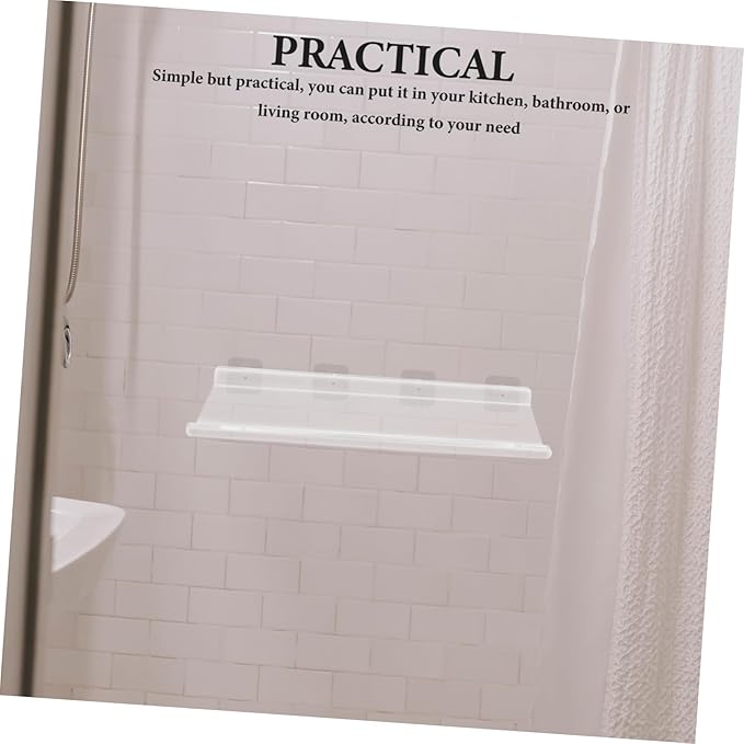 Wall Mounted Storage Shelf Acrylic Floating Bathroom Shelf for Convenient Organization Space-Saving Design for Kitchen and Bathroom Use