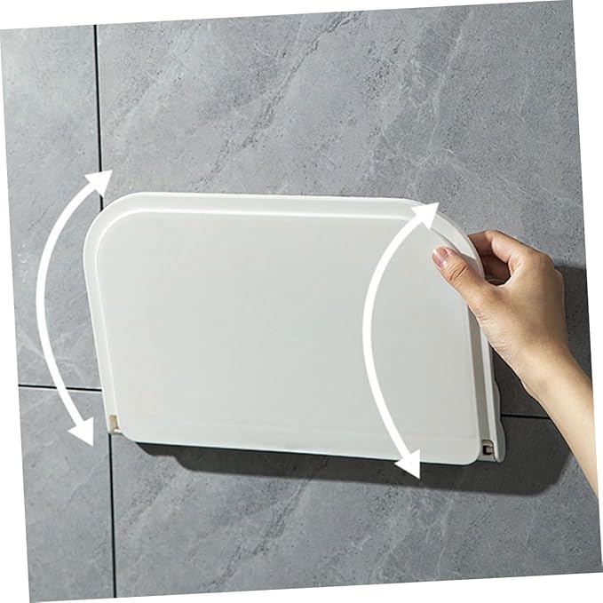 ULTECHNOVO 2pcs Adhesive Floating Bathroom Shelves Foldable Storage Rack for Towels and Soap Modern Wall-Mounted Organization for Small Spaces