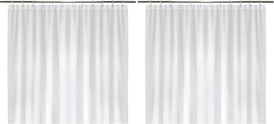 LiBa Bathroom Shower Curtain - Waterproof Plastic Shower Curtain Premium PEVA Non-Toxic with Rust Proof Grommets White 10G Heavy Duty Bathroom Accessories 72x72 (Pack of 2)