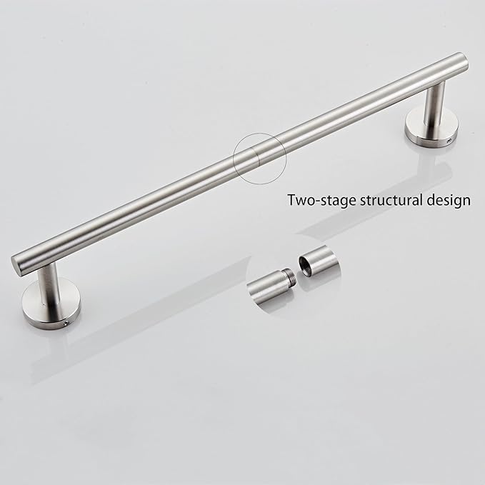 Bath Towel Bar, 18 Inch 304 Stainless Steel Thicken Towel Holder for Bathroom Wall, Towel Holder Brushed Nickel Finished Wall Mount(Total Length 20-Inch)