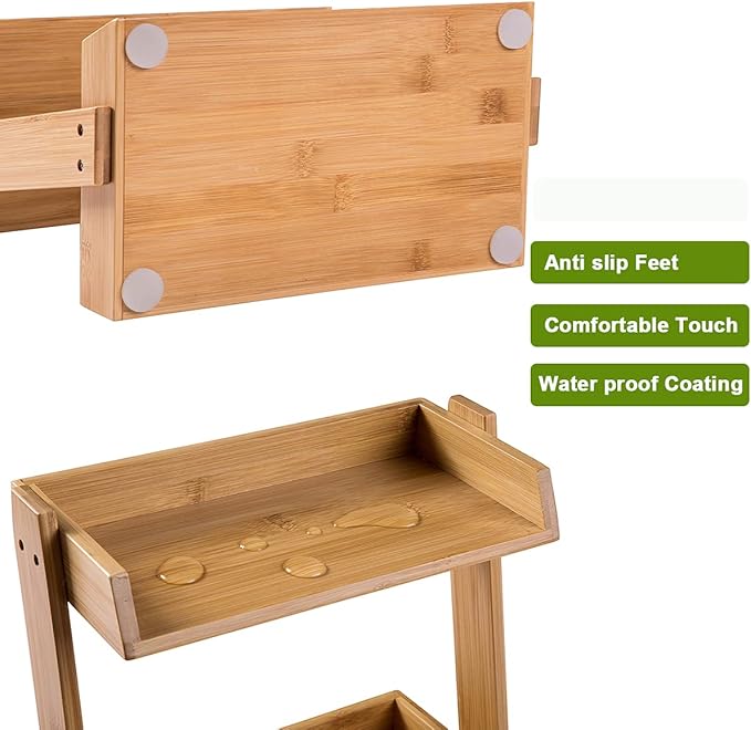Organizer Vanity Dresser Bathroom Counter Organizer for Skincare Perfume Beauty Cosmetic, Bamboo