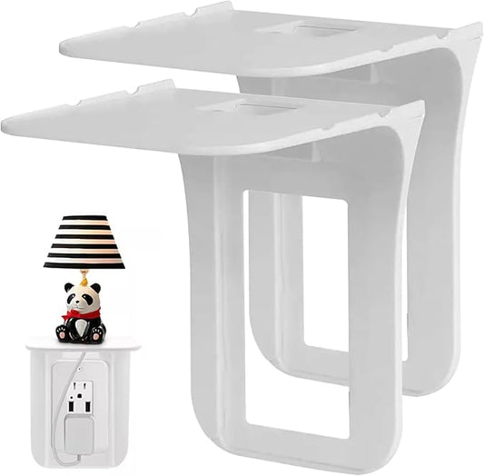 Outlet Shelf 2Pcs Wall Outlet Shelf 6.69x5.31x5.71In Multi-Function Plastic with Cord Storage for Bathroom, Kitchen, Bedrooms, Bathroom Counter Organizer