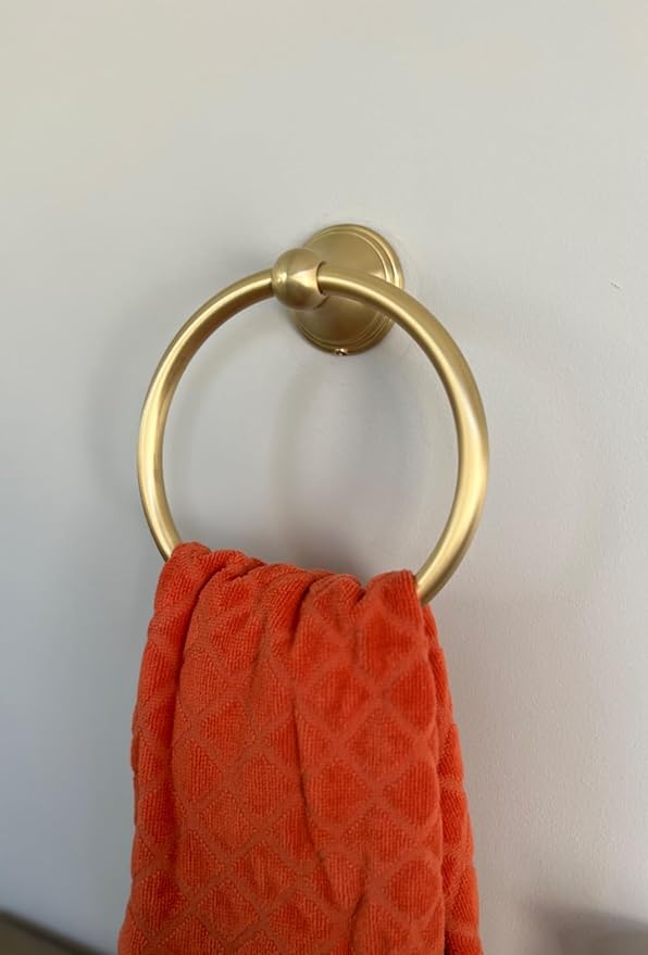 Towel Ring for Bathroom, Brusehd Light Gold Hand Towel Holder 1 Pack, Bathroom Accessories and Towel Racks for Bathroom Wall Mount