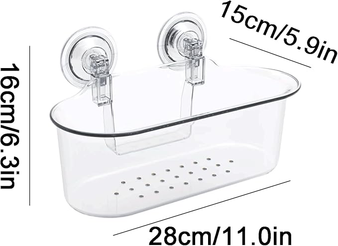 Removable Wall-Mounted Bathroom Shelves Suction Cup Bathroom Shelves Plastic Bathroom Shelves No Punching Bathroom Shelves Large Capacity