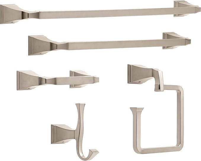 Delta Dryden (1-Pack) Hand Towel Holder Brilliance Stainless Steel Towel Racks for Bathroom Wall Square Towel Ring Holder for Bath Towel Hanger for Kitchen, Bathroom Accessories 75146-SS