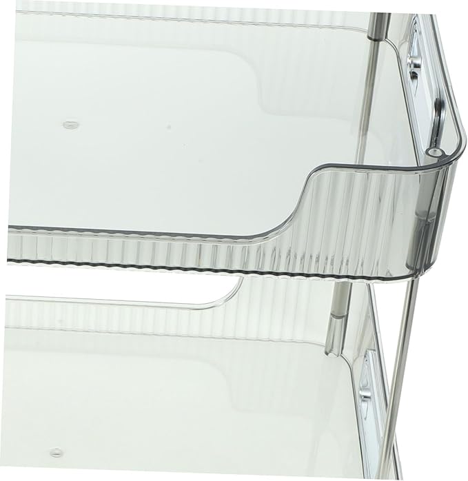2-Tier Bathroom Organizer Storage Shelf Grey Double-Layer Countertop Makeup Display Rack Multi-Purpose Toiletry Organizer for Bathroom and Dressing Table