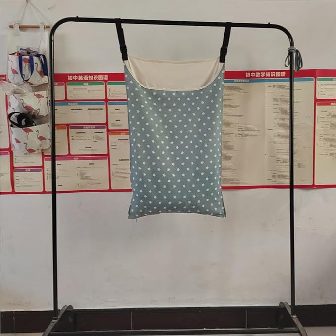 Adjustable Space Saving Door Hanging Laundry Hamper Bag Dorm Laundry Bag,Wide Open Top Over The Door Laundry Hamper with Free Hanging Hooks