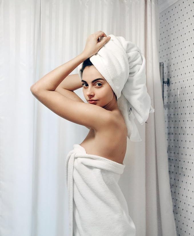 COZYART White Bath Towels for Bathroom 2 Pcs, 27x54 Cotton Bath Towel Sets Super Soft Highly Absorbent Durable 650 GSM Shower Towels for Daily Use