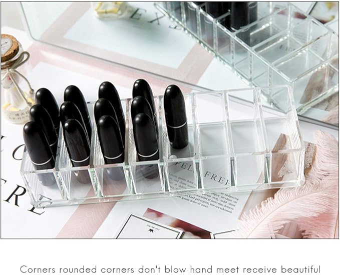 Makeup Cosmetic Display Case with 8 Slots, Skincare Organizers, Clear Makeup Storage Drawers Storage, Beauty Compact Blush (Transparent)