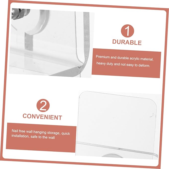 Hanging Holder Wall Storage Holder Wall-Mounted Rack Minimalist Modern Style 2 Pcs Bathroom Shelf