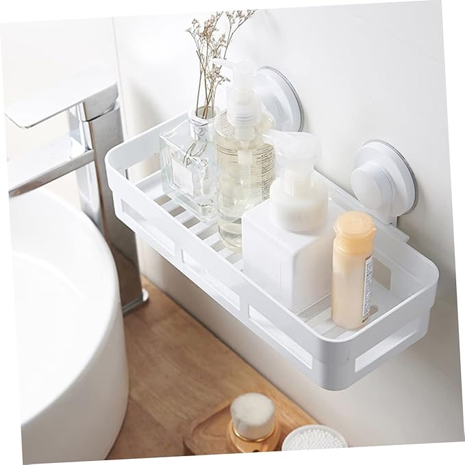 PRETYZOOM Bathroom Wall Rack Plastic Shelf Toilet Hanging Shelf Organizer Punch Storage Rack