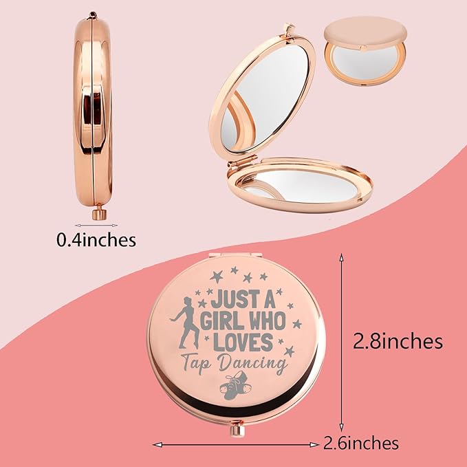 MYOSPARK Tap Dance Lover Gift Compact Makeup Mirror (Loves Tap Dance Mirror)