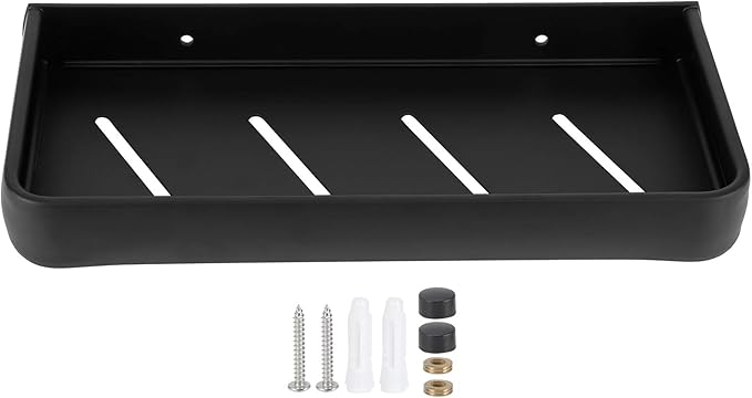 30cm Bathroom Shelf, Wall Mounted Storage Rack, Aluminum Material, with Heightened Fence Design, Ideal for Home Bathrooms (Monolayer)