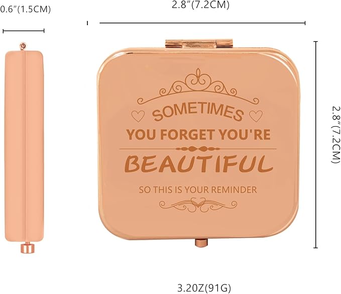 Personalized Gifts for Women Girls, Inspirational Compact Mirror, 2025 Graduation Gifts for Her, Unique Mothers Day Birthday Gift for Mom Wife Sister Daughter Niece Friend Granddaughter Grandma Aunt