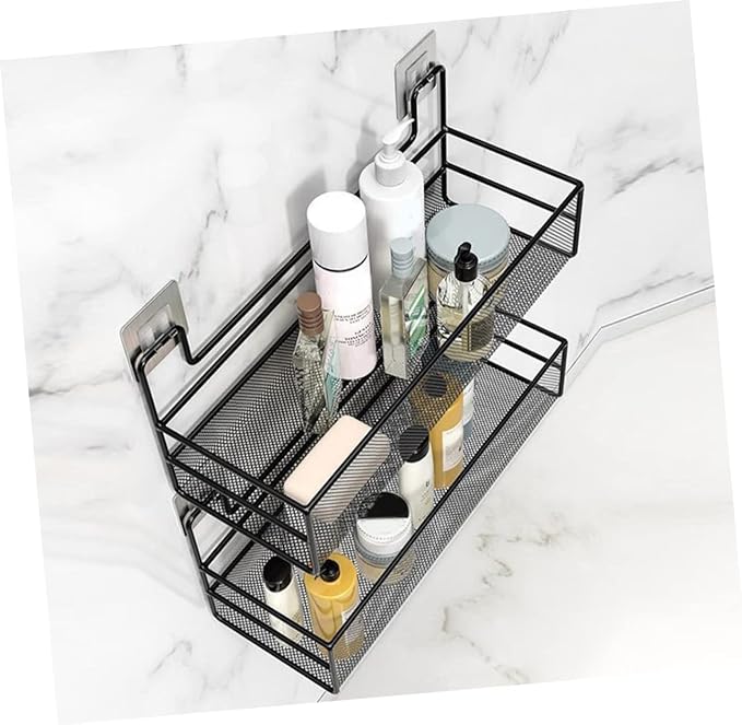 MAGICLULU Wall Mounted Bathroom Shelf Storage Basket No Drilling Medium Easy to Install for Organizing Towels and Bathroom Essentials