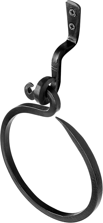 Wrought Iron Towel Ring - A Touch Of Artisanal Charm To Your Kitchen Or Bathroom With Our Handmade Towel Rack. Crafted By Blacksmiths, This Rustic Towel Rack Will Add A Timeless Elegance To Your Space