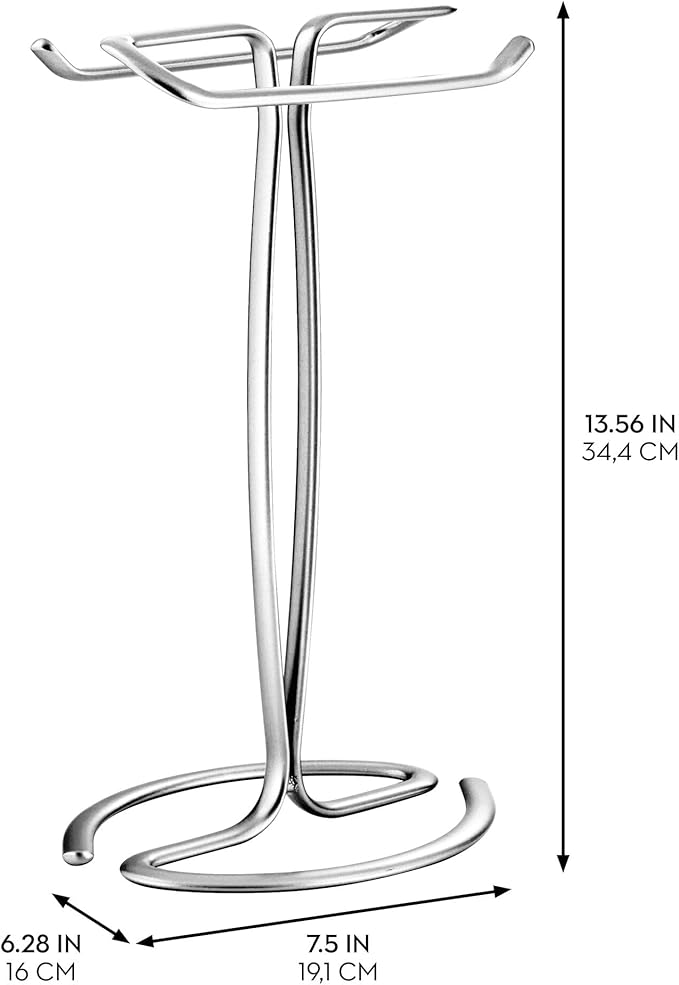 iDesign T-Shape Countertop Hand Towel Holder - Set of 2 - Chrome