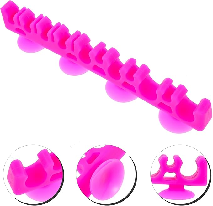 Makeup Organizer Rack, Silicone Brush Holder Rack, Cosmetic Brush Holder Supplies for Girls 1pc (Black)