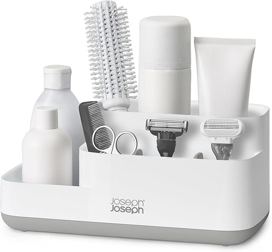 Joseph Joseph EasyStore - Bathroom Storage Countertop Caddy Organizer for Bathroom Accessories - Grey/White