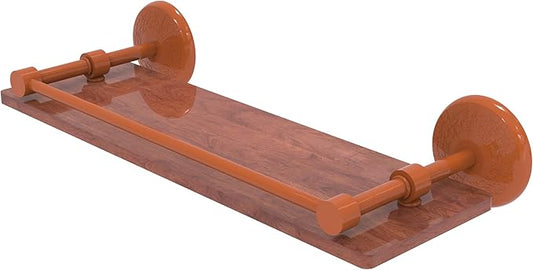 Allied Brass MC-1-16-GAL-IRW-ASP Monte Carlo Collection 16 Inch Solid IPE Ironwood Shelf with Gallery Rail, Autumn Sparkle