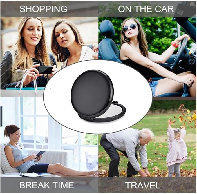 Pocket Mirror for Men and Women,Magnifying Compact Mirror for Purse - 1x/2x Magnification Small Travel Makeup Mirror,Double-Sided Mini Folding Mirror for Daily,Travel Essential