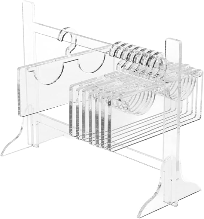 Acrylic Lash Storage Organizer Transparent Eyelash Display Rack Hanger Shape Compact Portable Lash Holder for False and Grafted Lashes Travel and Home Use