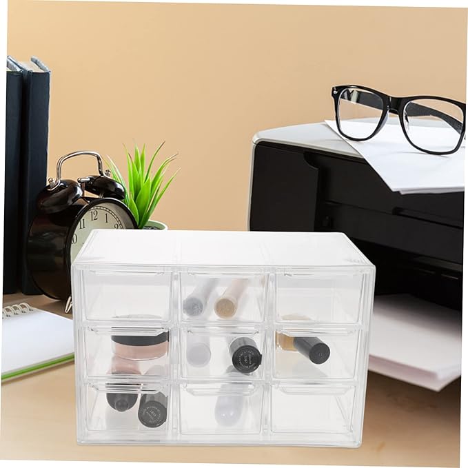 Multi-grid Desk Organizer Storage Box with Removable Drawers Versatile Cosmetic and Stationery Storage Container for Home and Office Desktop Organizer