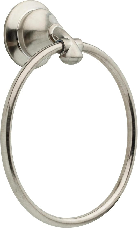 Delta Linden (1-Pack) Hand Towel Holder Brilliance Stainless Steel Towel Racks for Bathroom Wall Round Towel Ring Holder for Bath Towel Hanger for Kitchen, Bathroom Accessories 79446-SS