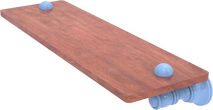 Allied Brass CL-1-16-IRW-FTB Carolina Collection 16 Inch Wood Shelf, Flat Troll Blue