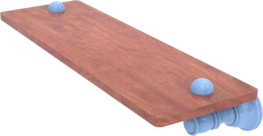 Allied Brass CL-1-16-IRW-FTB Carolina Collection 16 Inch Wood Shelf, Flat Troll Blue